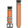 Ремешок GARMIN EPIXPRO (G2) 22MM QUICKFIT GRY/EMBRORNG SILCN BND 010-13280-02